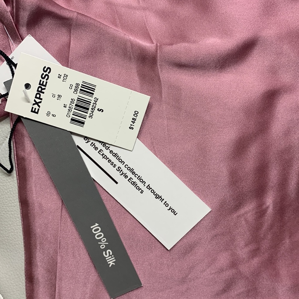 LAST ONE!! NWT $148 100% Silk 2-Piece Pajamas Short Pants/Short Sleeves Pink S - Picture 8 of 11